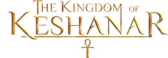 gold and yellow colored kingdom of keshanar brand logo