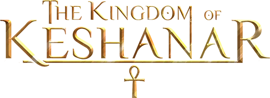 gold and yellow colored kingdom of keshanar brand logo