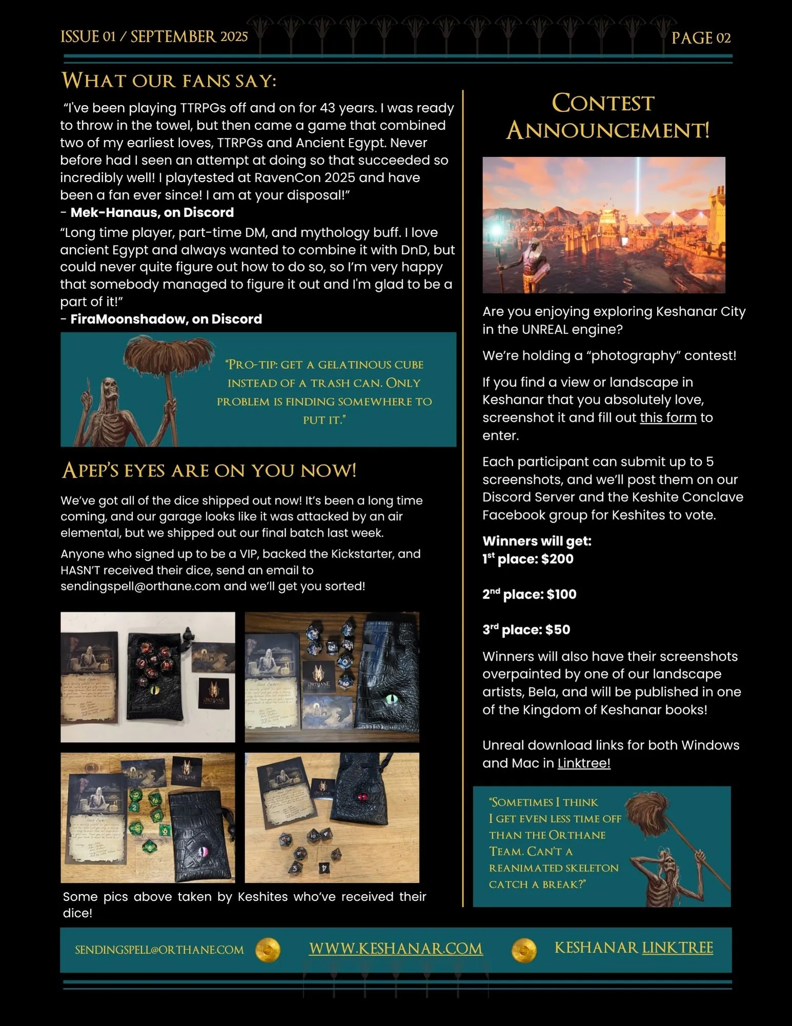 keshanar Newsletter - Oct. 2025